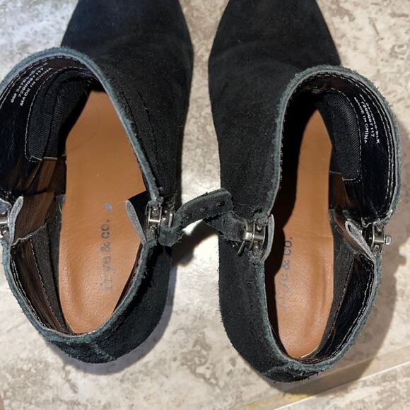 Frye & Co. Holly Zip Shootie Boots 70840 Womens Black Suede Ankle Bootie - Picture 9 of 9